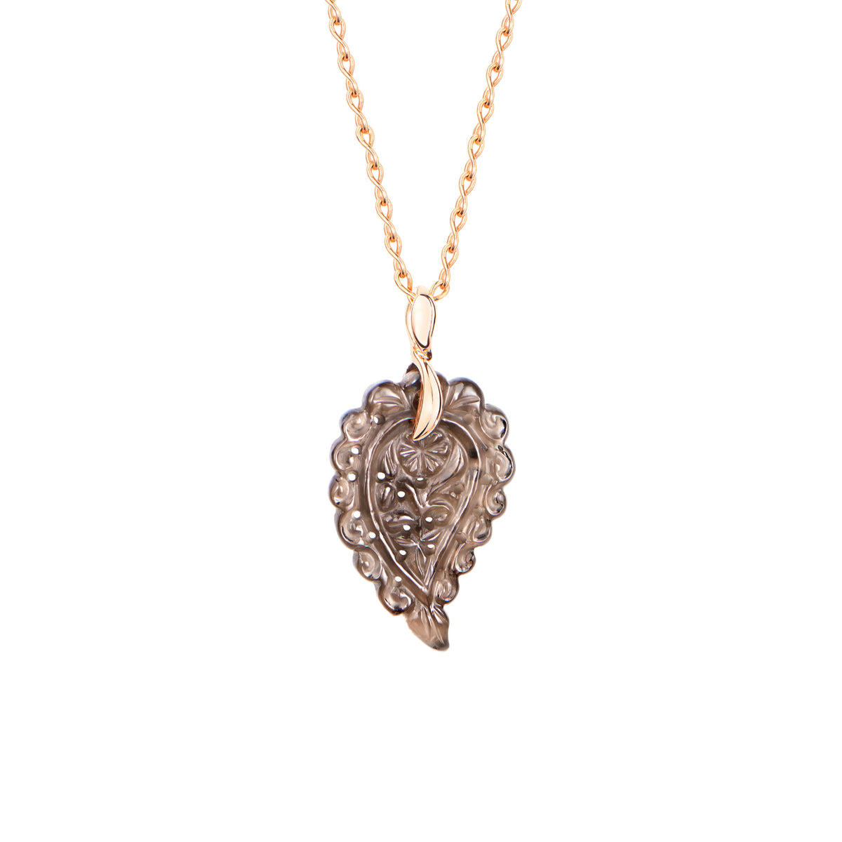 Tamara Comolli INDIA Anhänger mit Rauchquarz Small (P-IND-s-Smo-rg) aus Roségold mit Rauchquarz