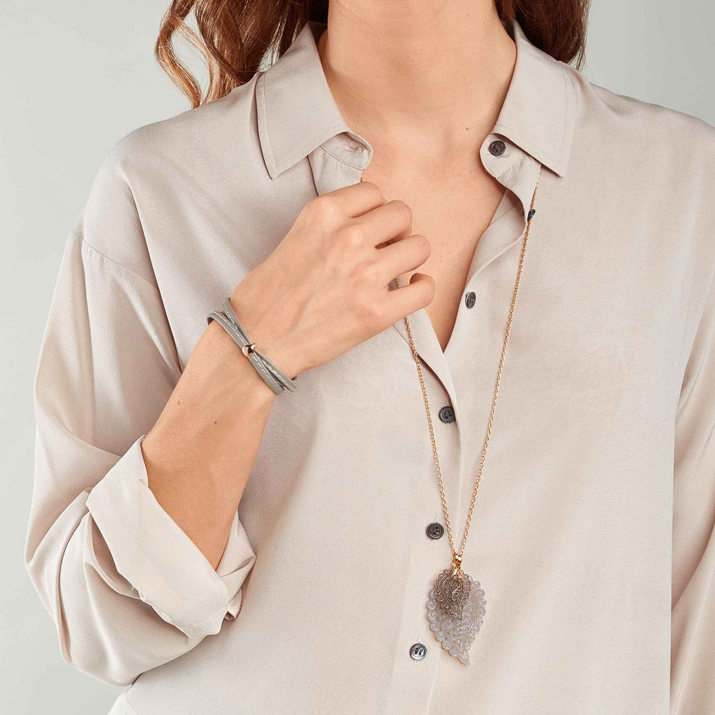 Tamara Comolli INDIA Anhänger mit Rauchquarz Small (P-IND-s-Smo-rg) aus Roségold mit Rauchquarz