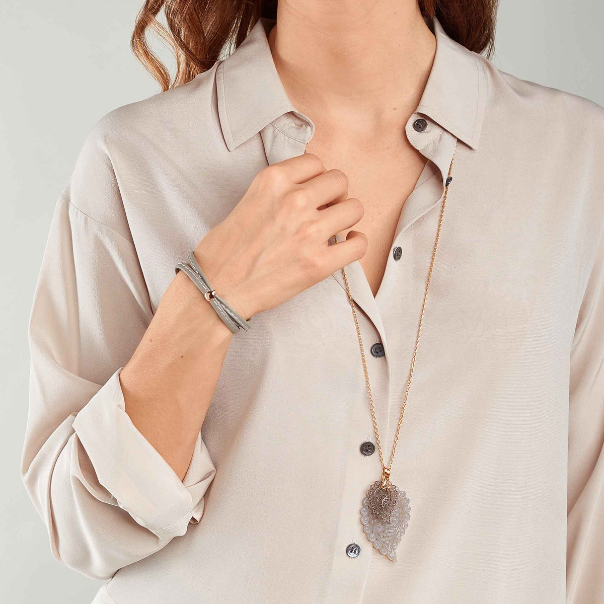 Tamara Comolli INDIA Anhänger mit Rauchquarz Small (P-IND-s-Smo-rg) aus Roségold mit Rauchquarz