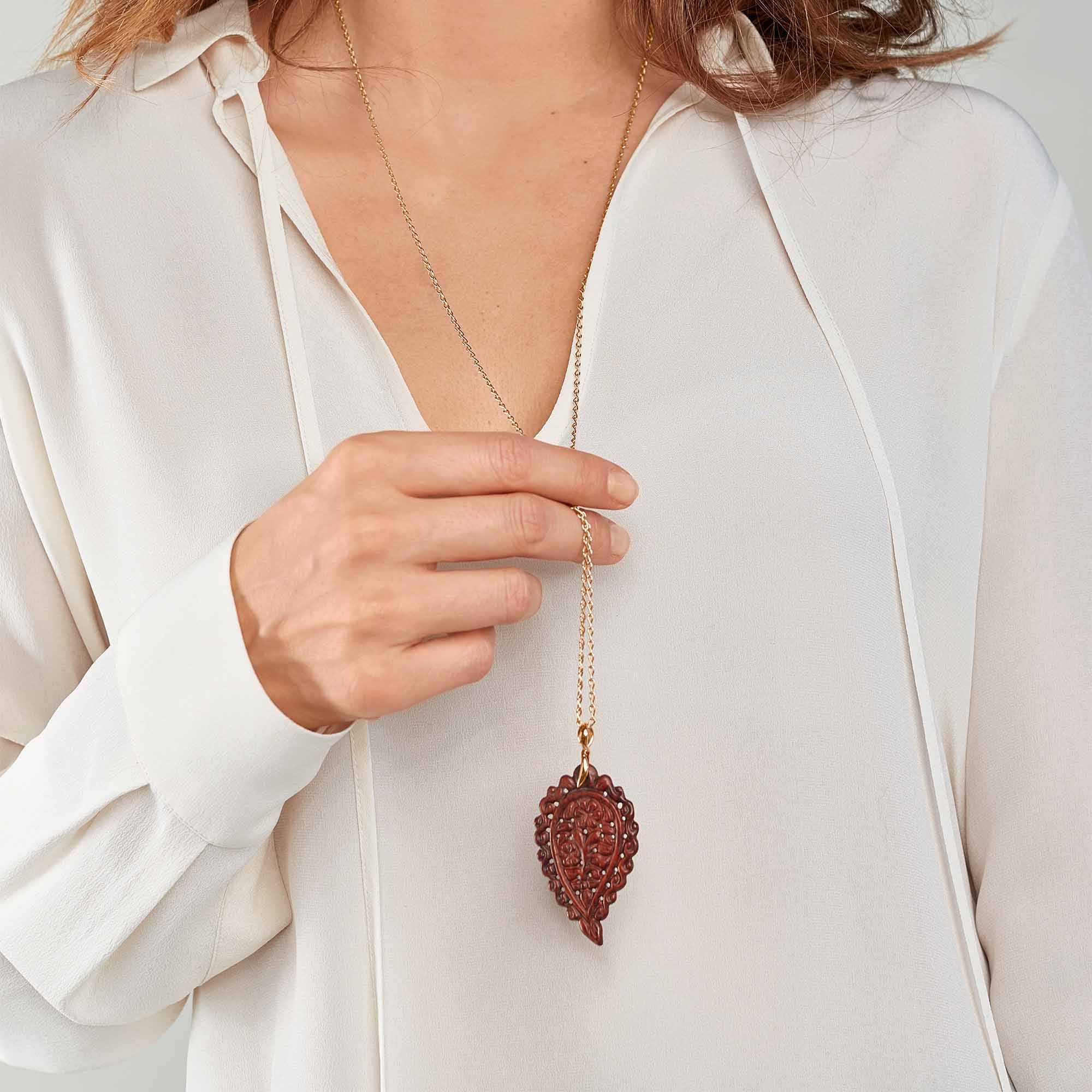 Tamara Comolli INDIA Anhänger mit Snakewood Large (P-IND-l-SW-rg) aus Roségold