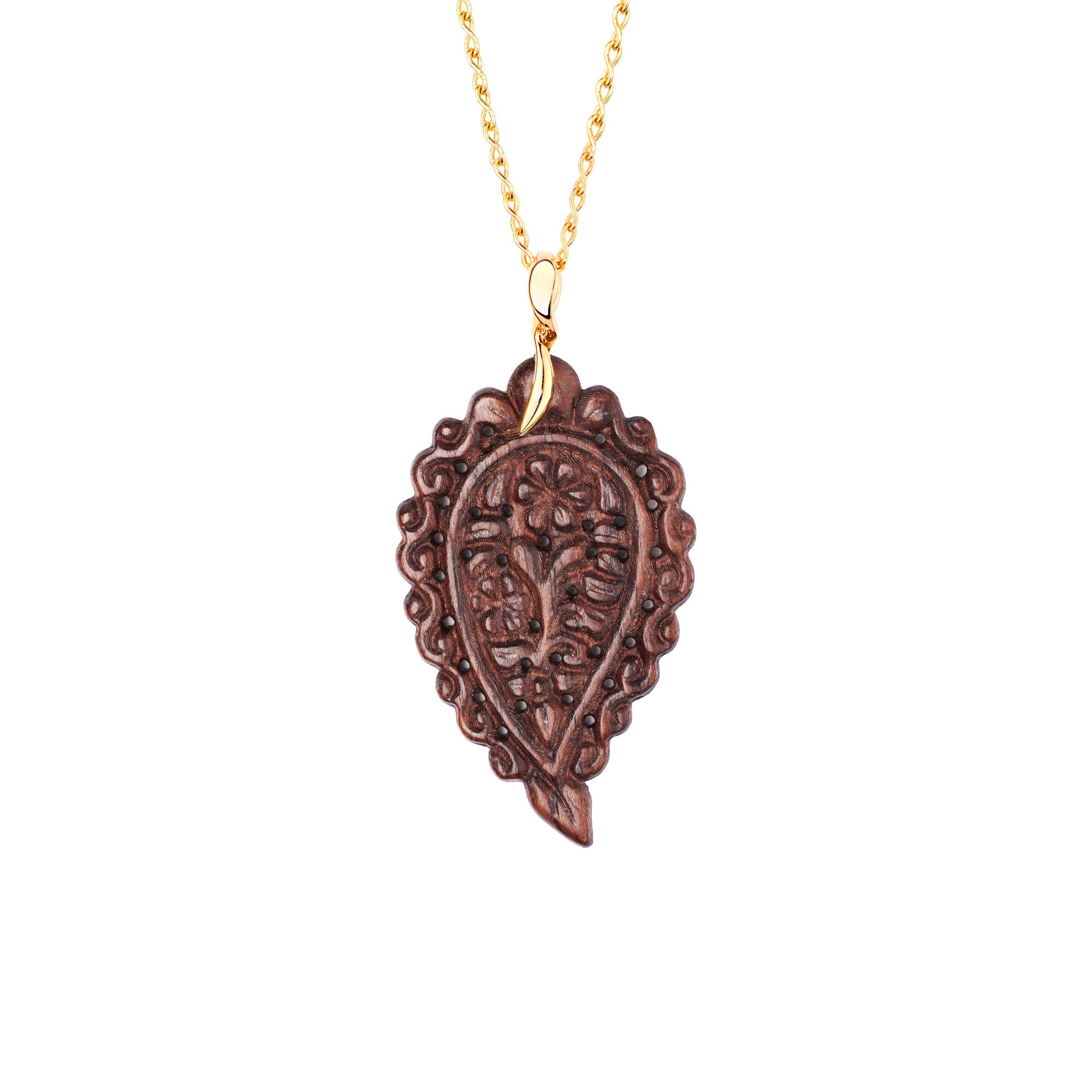 Tamara Comolli INDIA Anhänger mit Snakewood Large (P-IND-l-SW-yg) aus Gelbgold