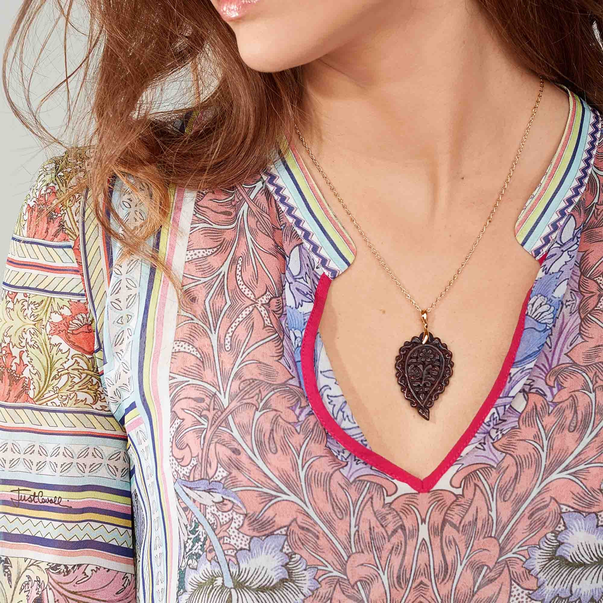 Tamara Comolli INDIA Anhänger mit Snakewood Medium (P-IND-m-SW-rg) aus Roségold