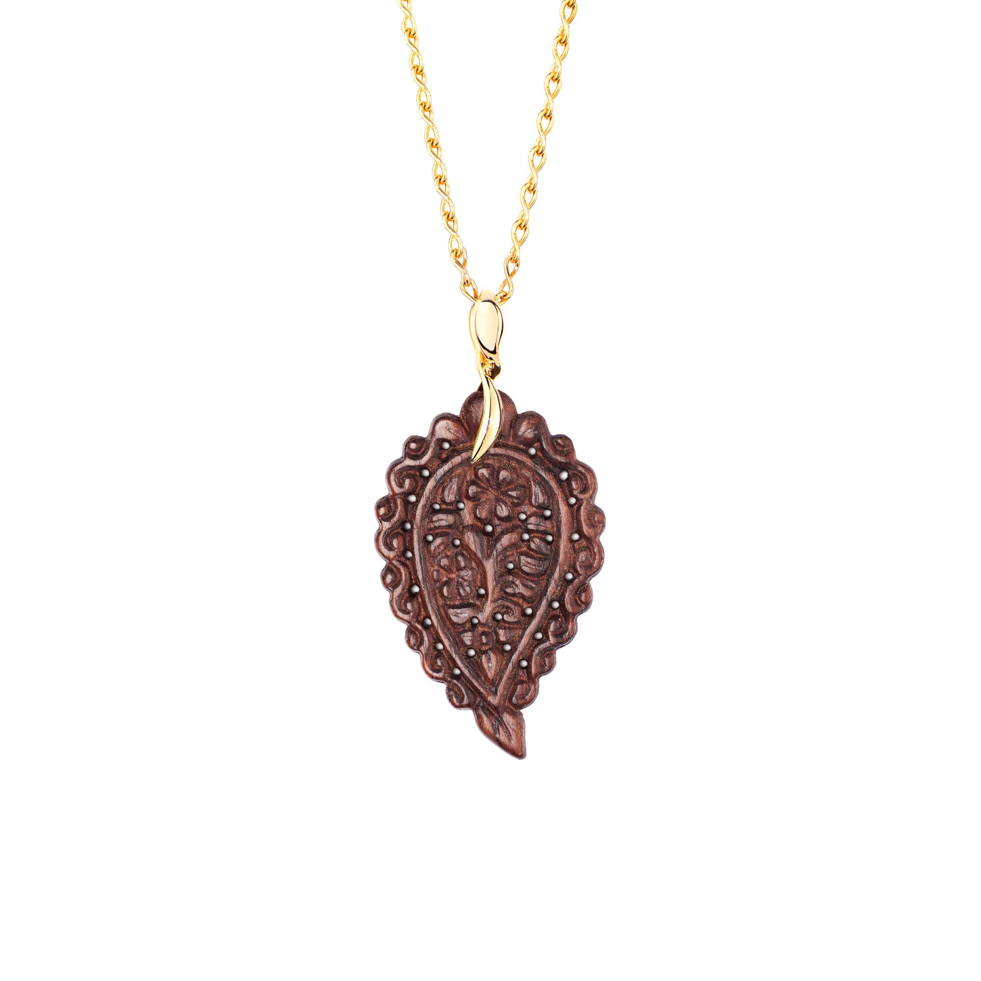 Tamara Comolli INDIA Anhänger mit Snakewood Medium (P-IND-m-SW-yg) aus Gelbgold