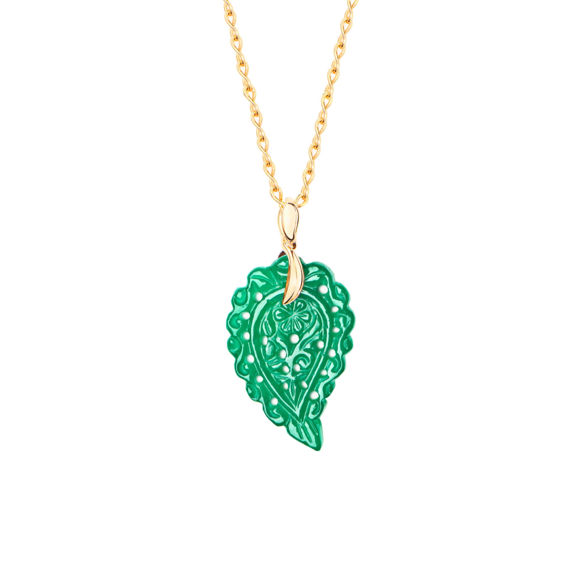 Tamara Comolli INDIA Anhänger small Grüner Onyx (P-IND-s-Jad-yg) aus Gelbgold mit Onyx