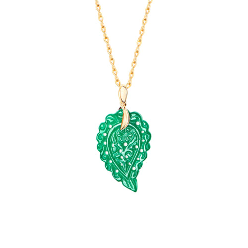 Tamara Comolli INDIA Anhänger small Grüner Onyx (P-IND-s-Jad-yg) aus Gelbgold mit Onyx