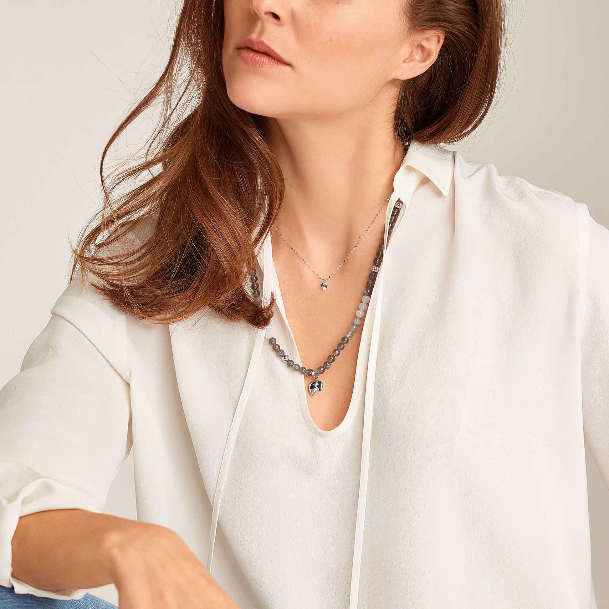 Tamara Comolli INDIA Armband 'Cashmere' Medium (B-IND-Cas-m-wg) aus Weißgold mit Mondstein