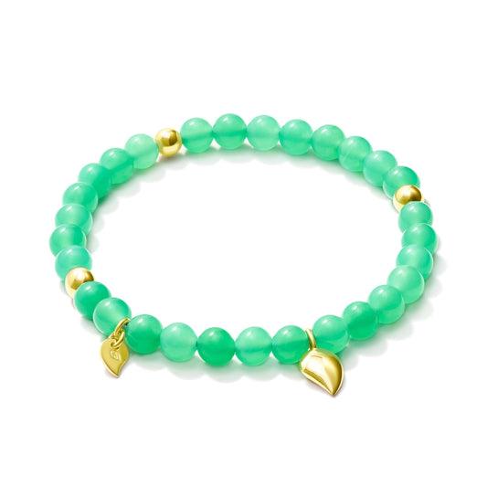 INDIA Armband Chrysoprase, Gelbgold • Chrysopras von Tamara Comolli (B-IND-Chry-1-m-yg)