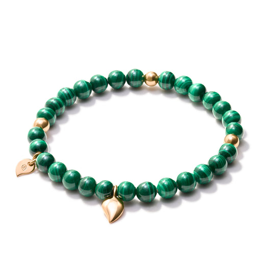 INDIA Armband Malachite, Roségold • Malachit von Tamara Comolli (B-IND-Mal-1-m-rg)