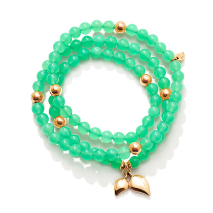 INDIA Armband medium Chrysoprase, Roségold • Chrysopras von Tamara Comolli (B-IND-Chry-3-m-rg)