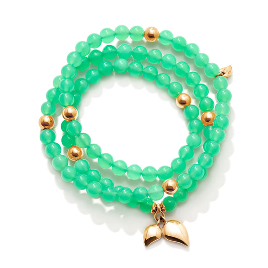 INDIA Armband medium Chrysoprase, Roségold • Chrysopras von Tamara Comolli (B-IND-Chry-3-m-rg)