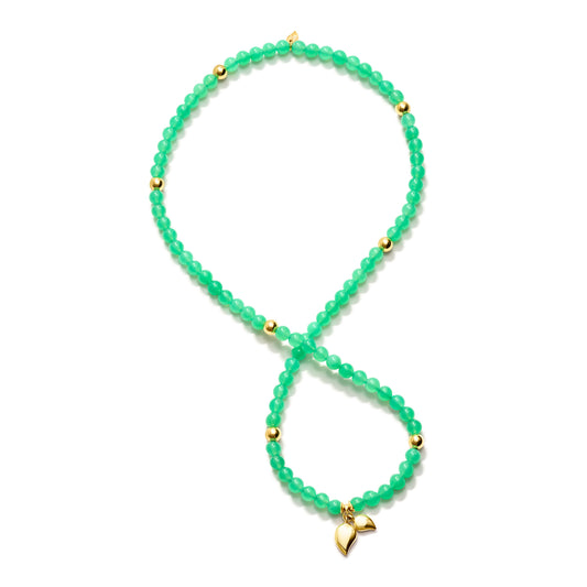 INDIA Armband medium Chrysoprase, Gelbgold • Chrysopras von Tamara Comolli (B-IND-Chry-3-m-yg)