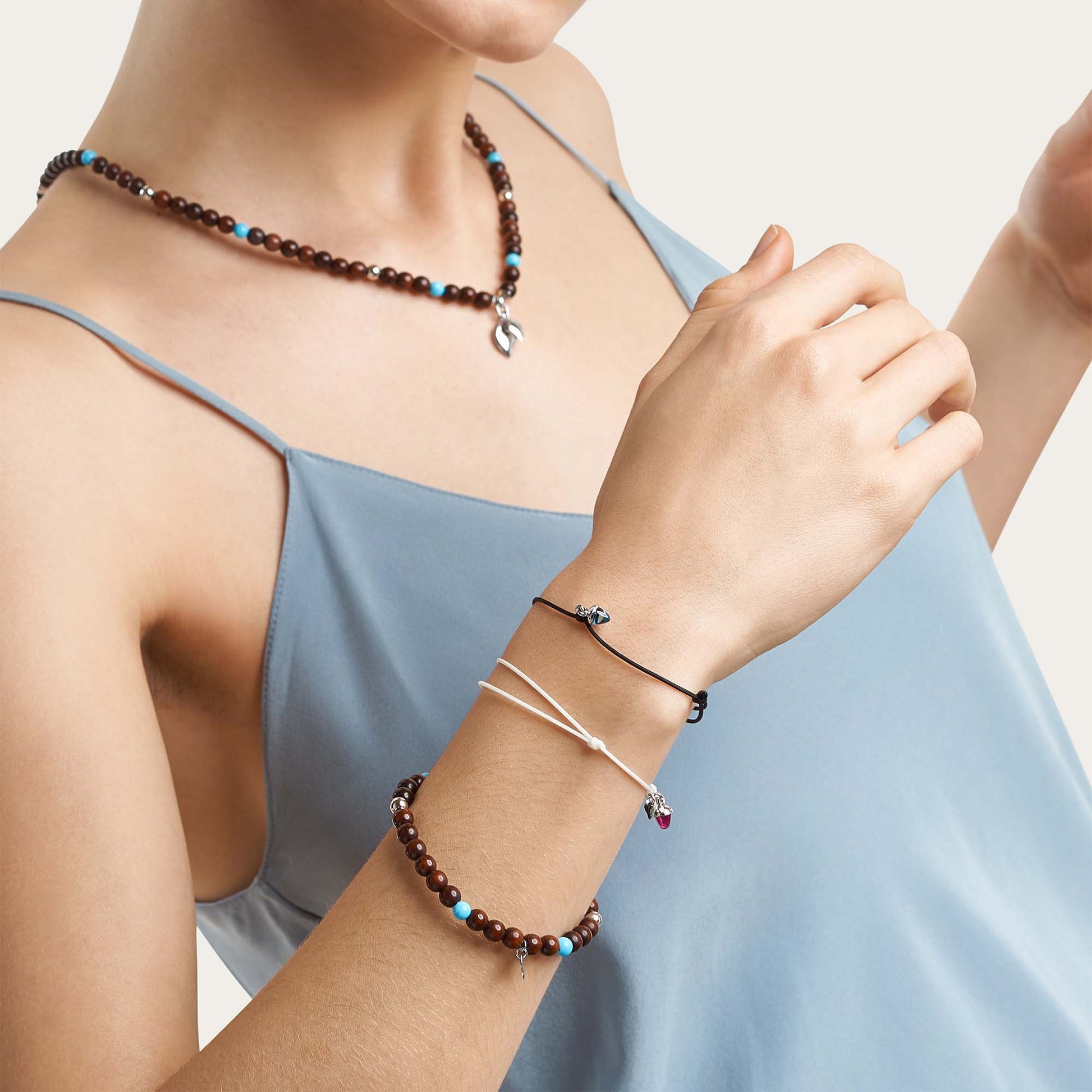 Tamara Comolli INDIA Armband mit Snakewood und Türkis Medium (B-IND-SWTur-1-m-wg) aus Weißgold mit Türkis