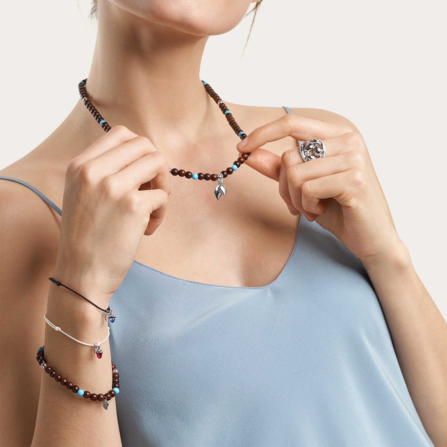 Tamara Comolli INDIA Armband mit Snakewood und Türkis Medium (B-IND-SWTur-1-m-wg) aus Weißgold mit Türkis