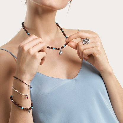 Tamara Comolli INDIA Armband mit Snakewood und Türkis Medium (B-IND-SWTur-1-m-wg) aus Weißgold mit Türkis