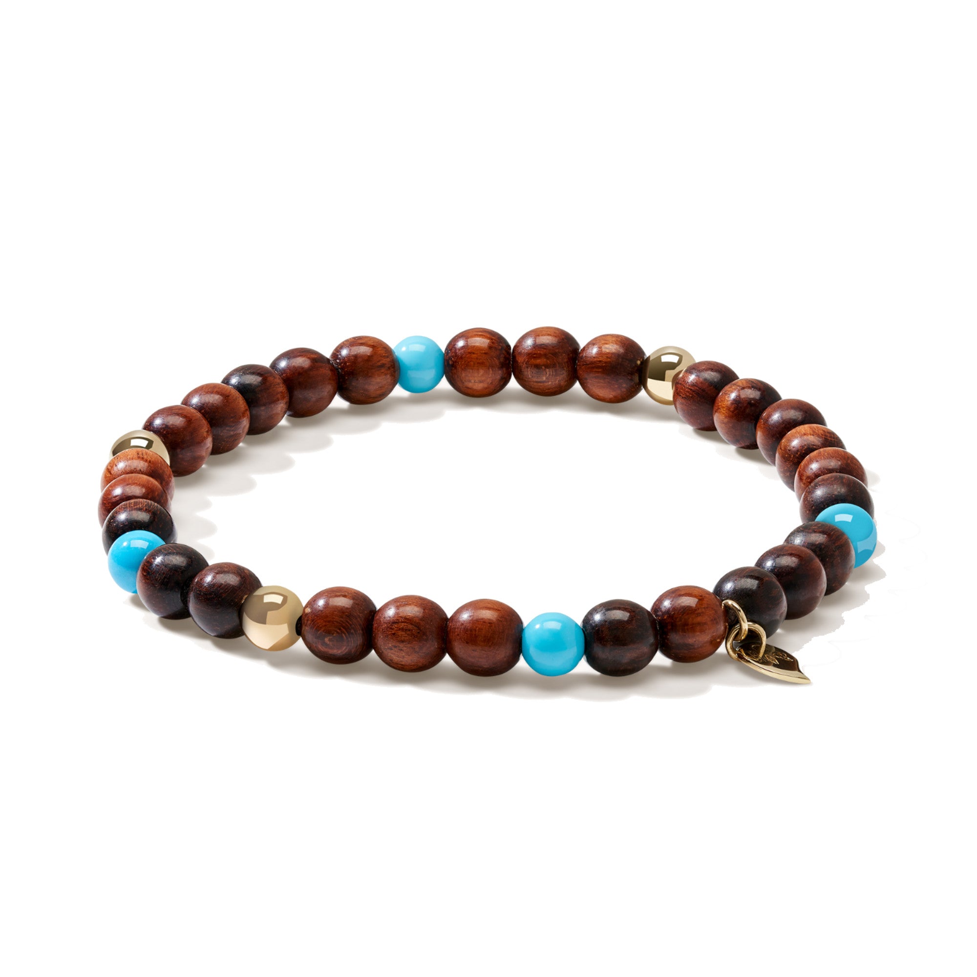 Tamara Comolli INDIA Armband mit Snakewood und Türkis Medium (B-IND-SWTur-1-m-yg) aus Gelbgold mit Türkis