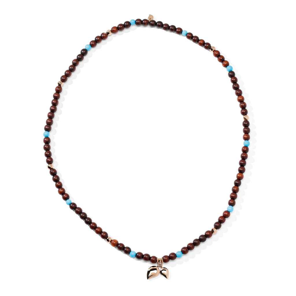 Tamara Comolli INDIA Armband mit Snakewood und Türkis Medium (B-IND-SWTur-3-m-rg) aus Roségold mit Türkis