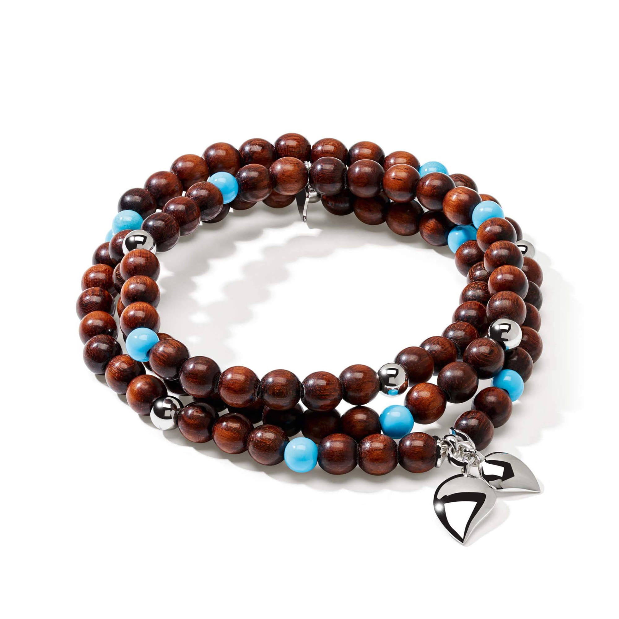 Tamara Comolli INDIA Armband mit Snakewood und Türkis Medium (B-IND-SWTur-3-m-wg) aus Weißgold mit Türkis