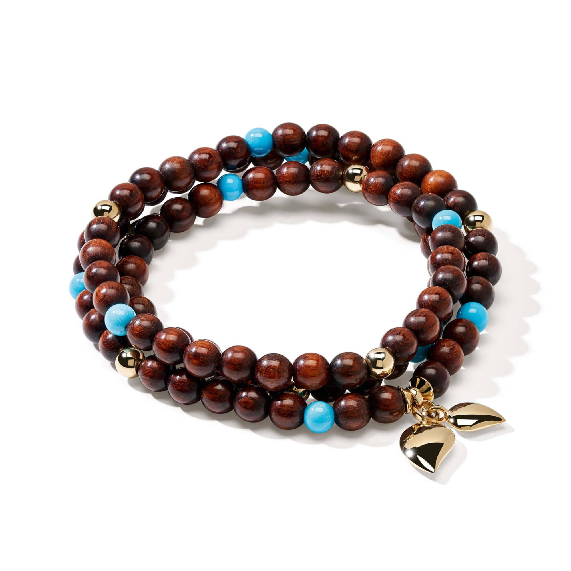 Tamara Comolli INDIA Armband mit Snakewood und Türkis Medium (B-IND-SWTur-3-m-yg) aus Gelbgold mit Türkis