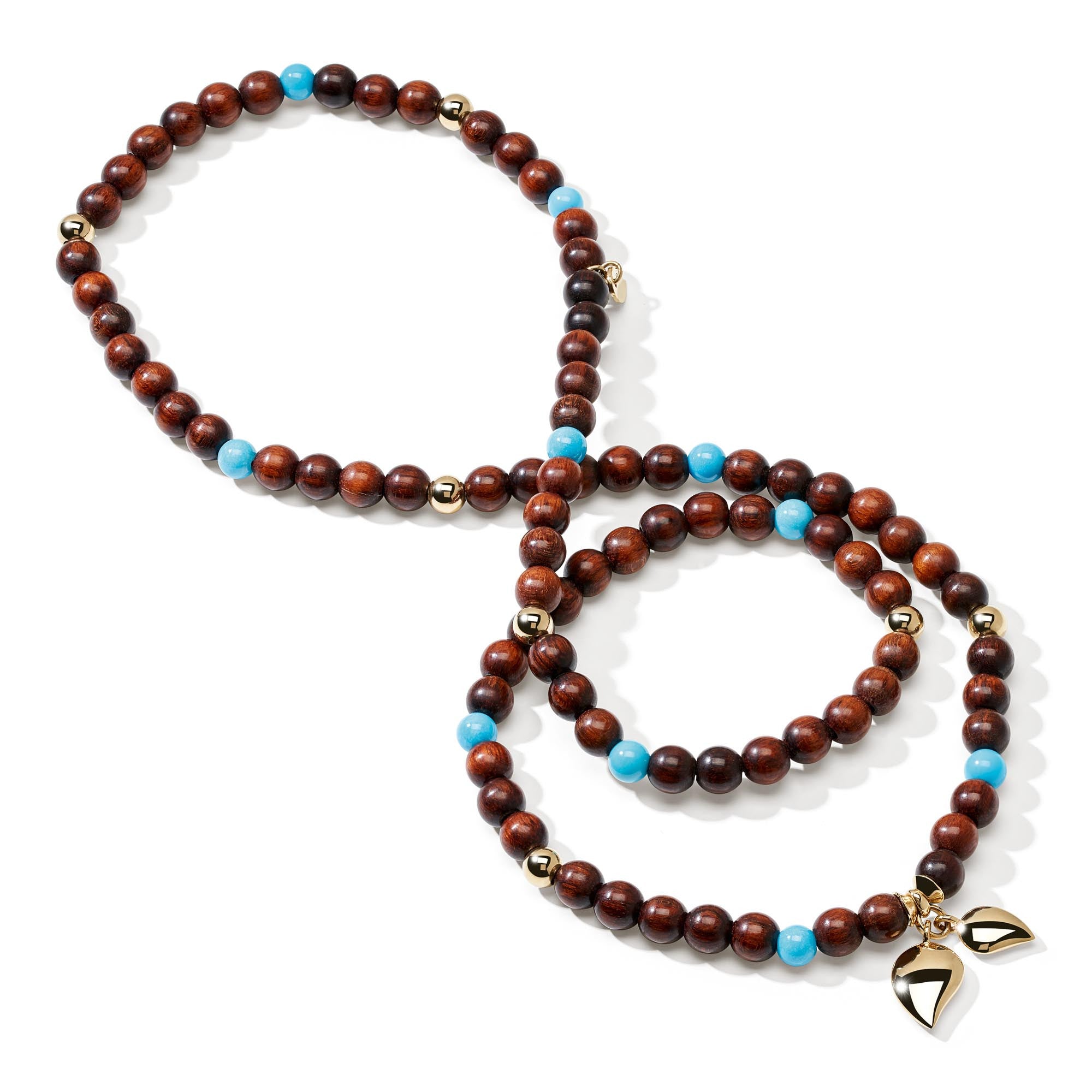 Tamara Comolli INDIA Armband mit Snakewood und Türkis Medium (B-IND-SWTur-3-m-yg) aus Gelbgold mit Türkis