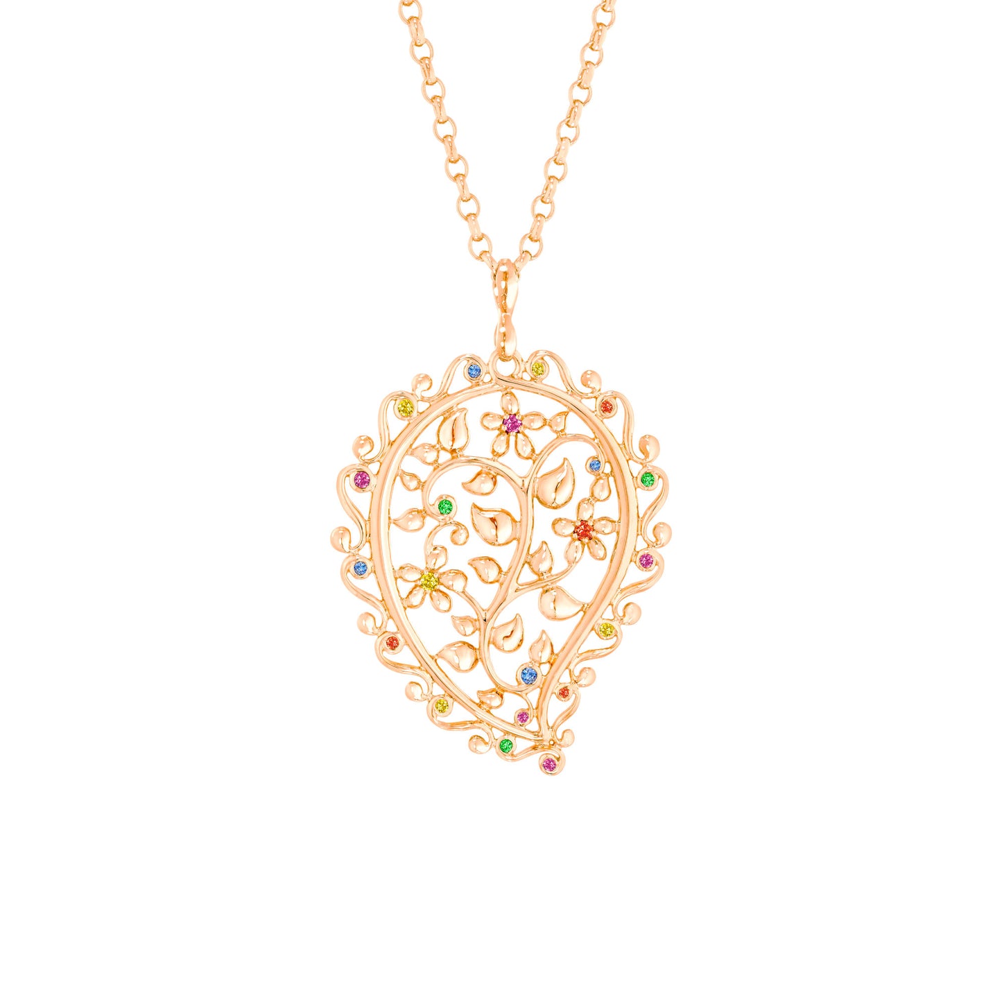 Tamara Comolli INDIA Dream Anhänger 'Candy' (P-IND-Dre-Can-rg) aus Roségold mit Diamant, Rubin, Saphir und Tsavorit