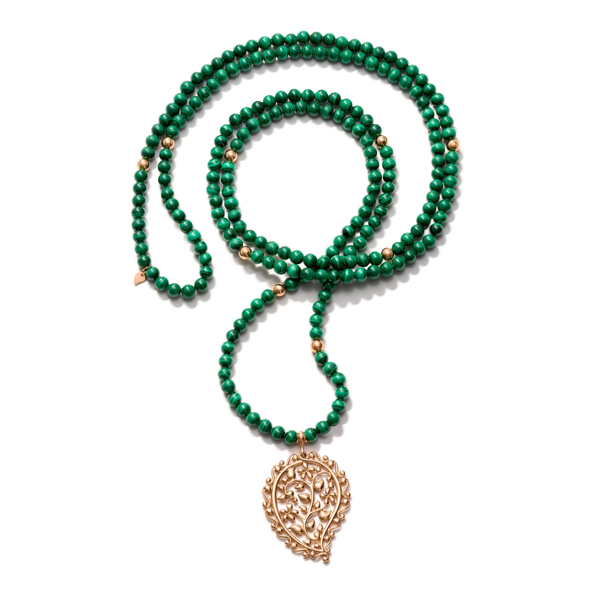 Tamara Comolli INDIA Dream Halskette mit Malachite (N-IND-Mal-Dre-rg) aus Roségold mit Malachit