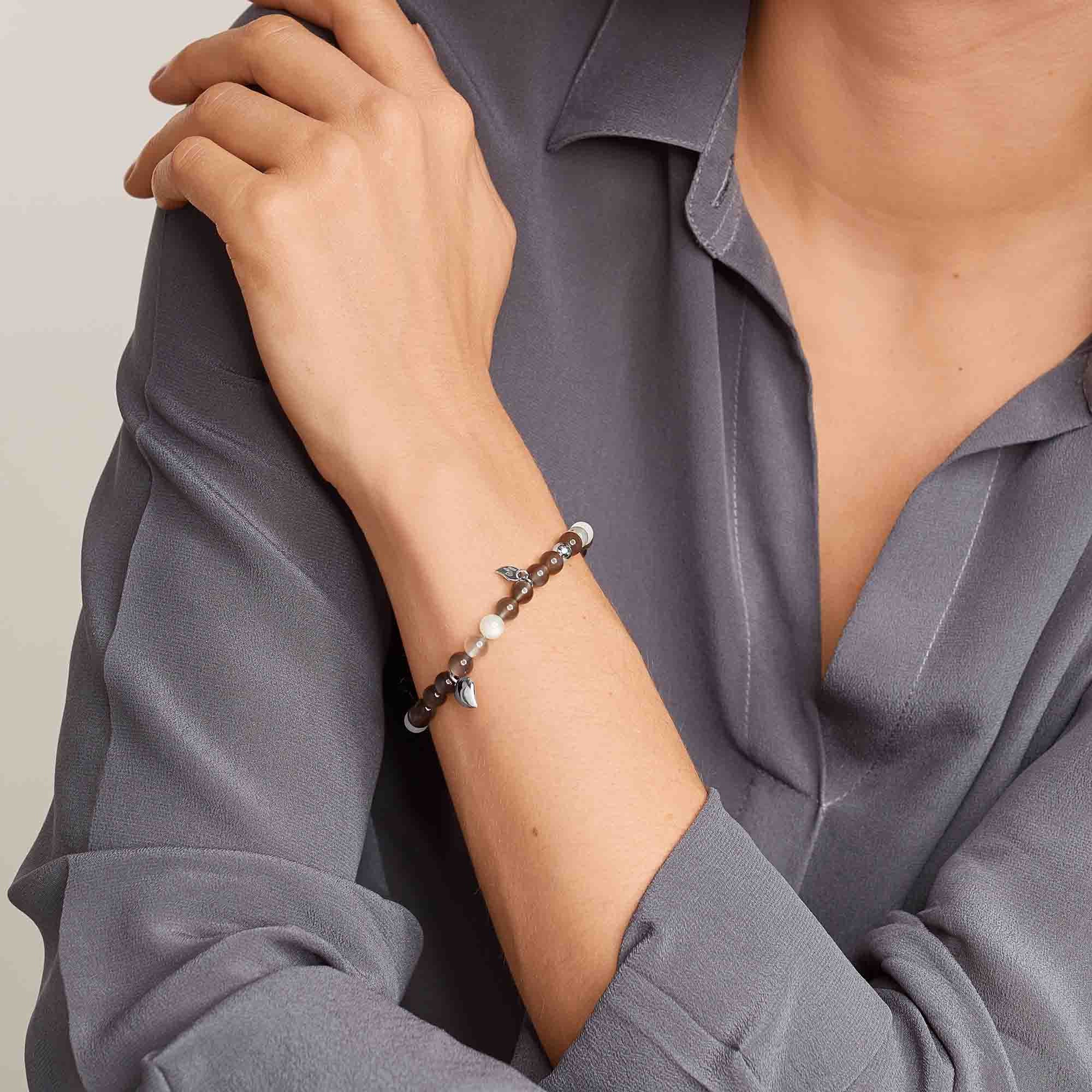 Tamara Comolli INDIA Drop Armband 'Cashmere' Small (B-IND-Cas-Dr-s-wg) aus Weißgold mit Mondstein