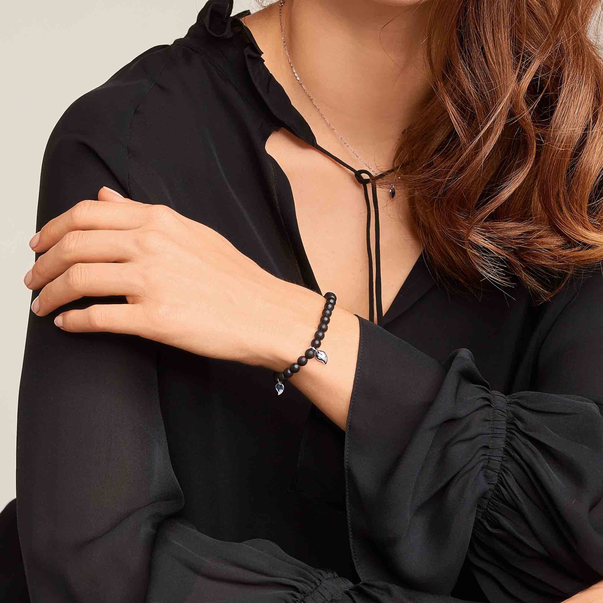 Tamara Comolli INDIA Drop Armband mit Ebenholz Medium (B-IND-EW-Dr-m-wg) aus Weißgold