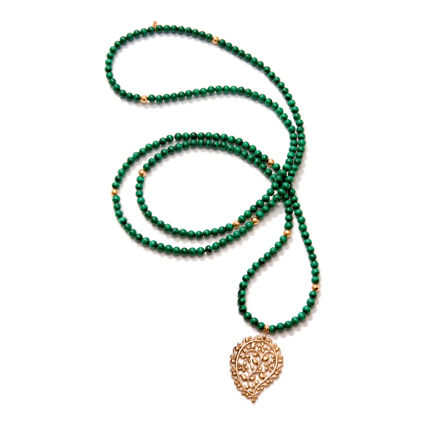 INDIA Halskette Malachite, Roségold • Malachit von Tamara Comolli (N-IND-Mal-Dre-rg)