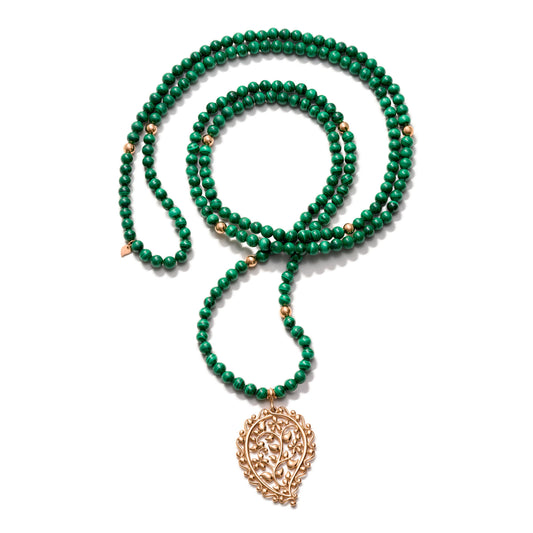INDIA Halskette Malachite, Roségold • Malachit von Tamara Comolli (N-IND-Mal-Dre-rg)