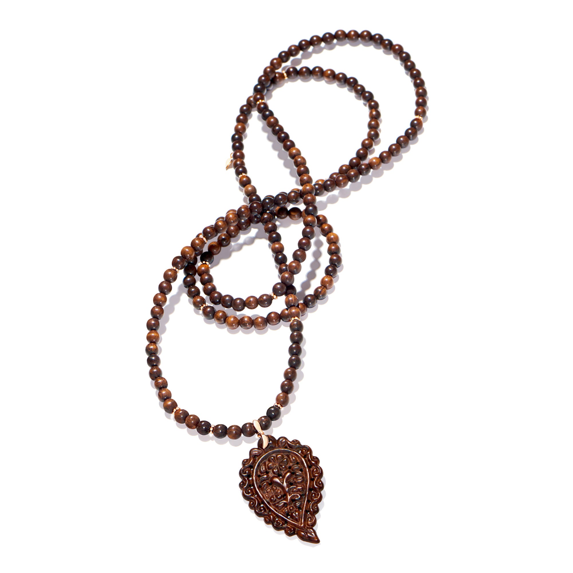 Tamara Comolli INDIA Snakewood Leaf Halskette mit Anhänger (N-IND-SW-Leaf-rg) aus Roségold