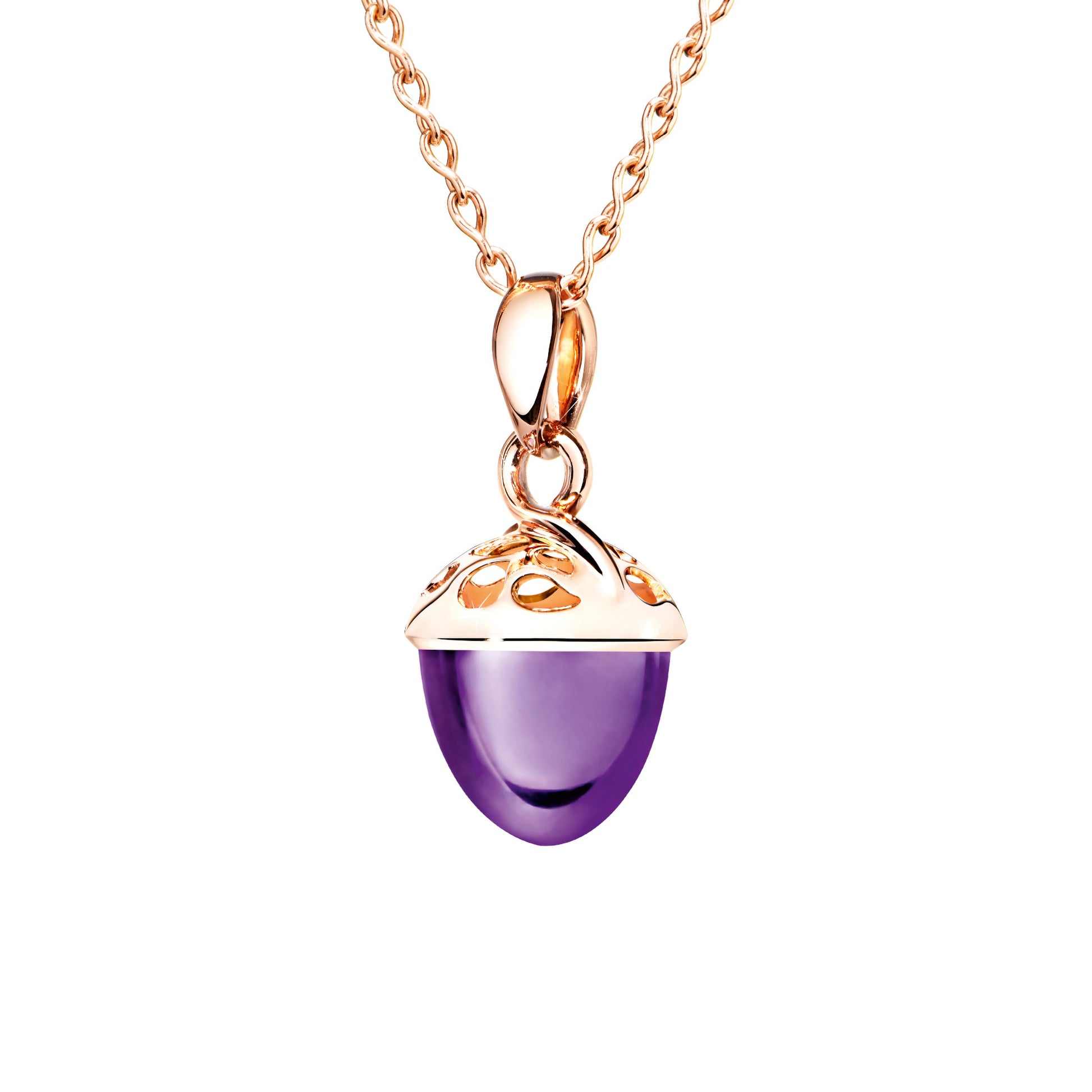 MIKADO Anhänger Bouquet XL Fairy Amethyst, Roségold • Amethyst von Tamara Comolli (P-MB-XL-f-Am-rg)
