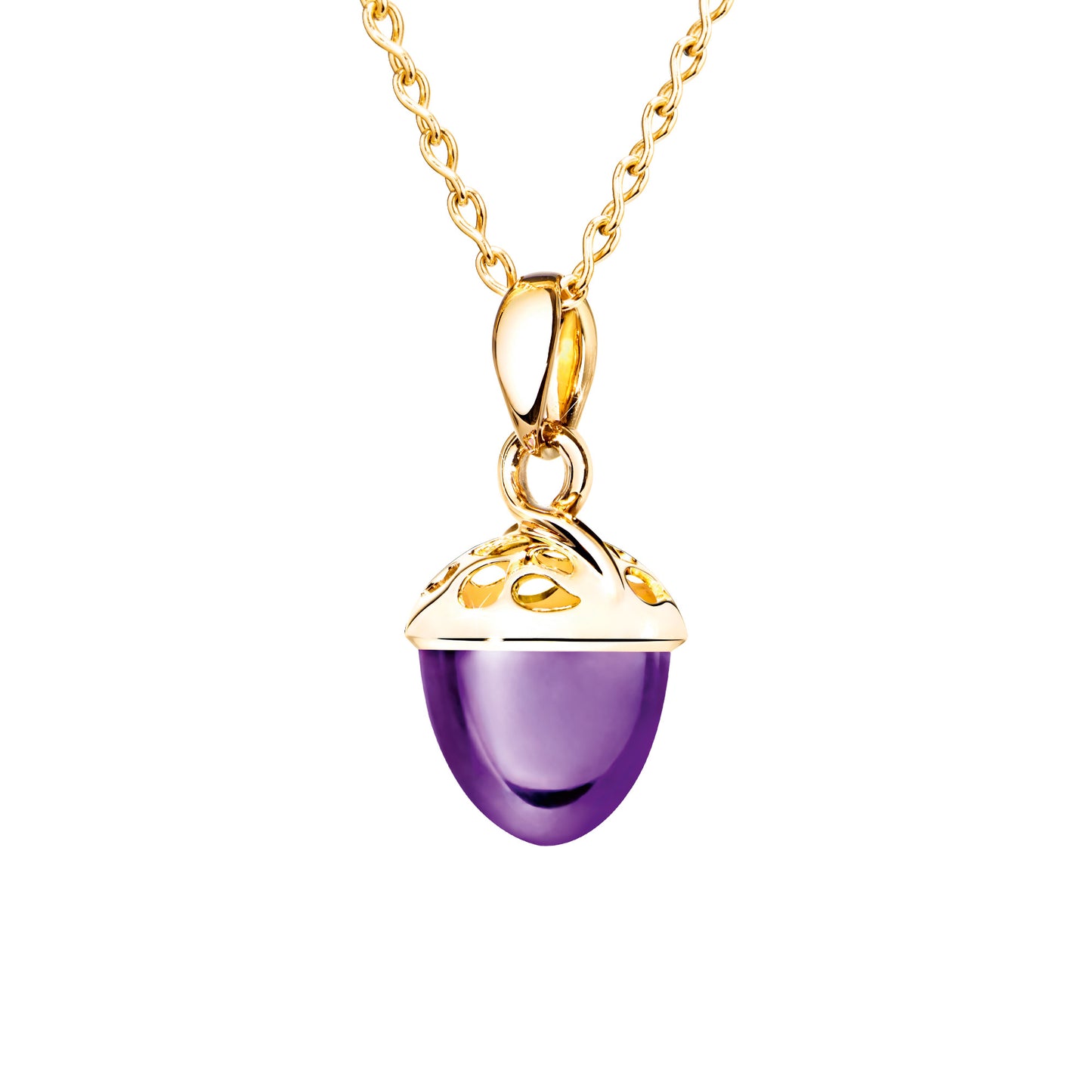 MIKADO Anhänger Bouquet XL Fairy Amethyst, Gelbgold • Amethyst von Tamara Comolli (P-MB-XL-f-Am-yg)