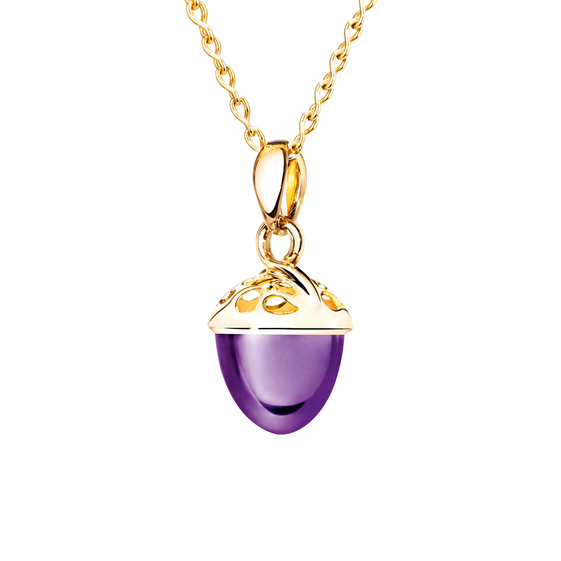 MIKADO Anhänger Bouquet XL Fairy Amethyst, Gelbgold • Amethyst von Tamara Comolli (P-MB-XL-f-Am-yg)