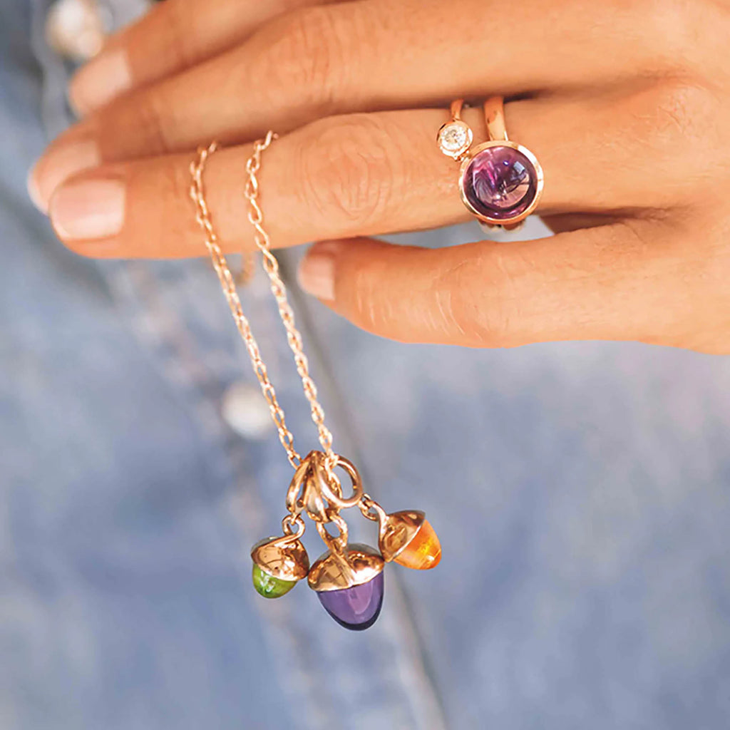 Tamara Comolli MIKADO Bouquet Anhänger mit Amethyst (P-MB-Am-rg) aus Roségold mit Amethyst
