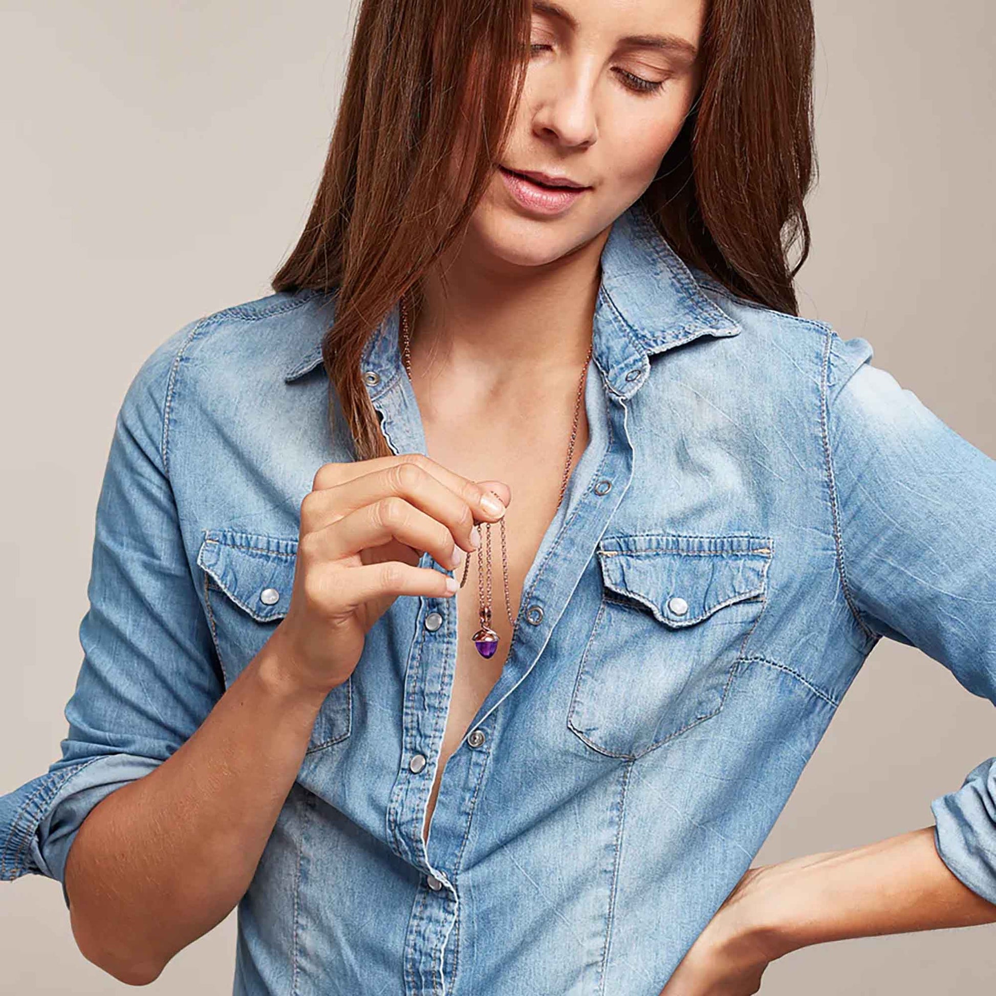 Tamara Comolli MIKADO Bouquet Anhänger mit Amethyst (P-MB-Am-rg) aus Roségold mit Amethyst