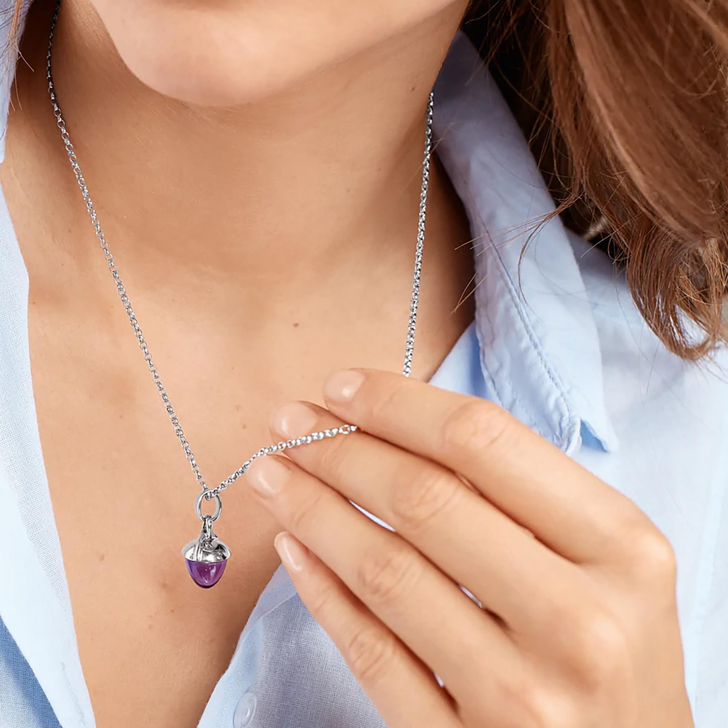 Tamara Comolli MIKADO Bouquet Anhänger mit Amethyst (P-MB-Am-wg) aus Weißgold mit Amethyst