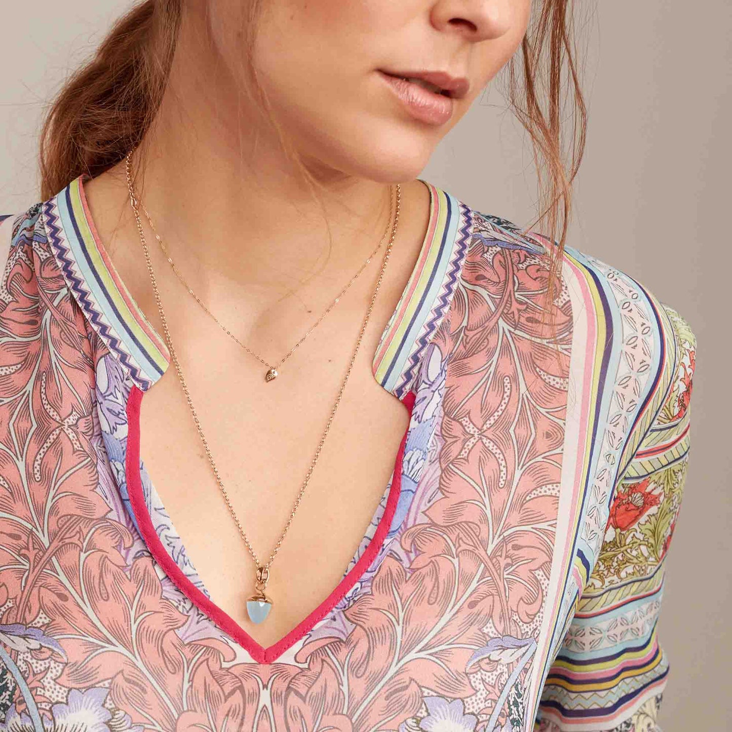 Tamara Comolli MIKADO Bouquet Anhänger mit Chalcedon (P-MB-ChAq-rg) aus Roségold mit Chalcedon