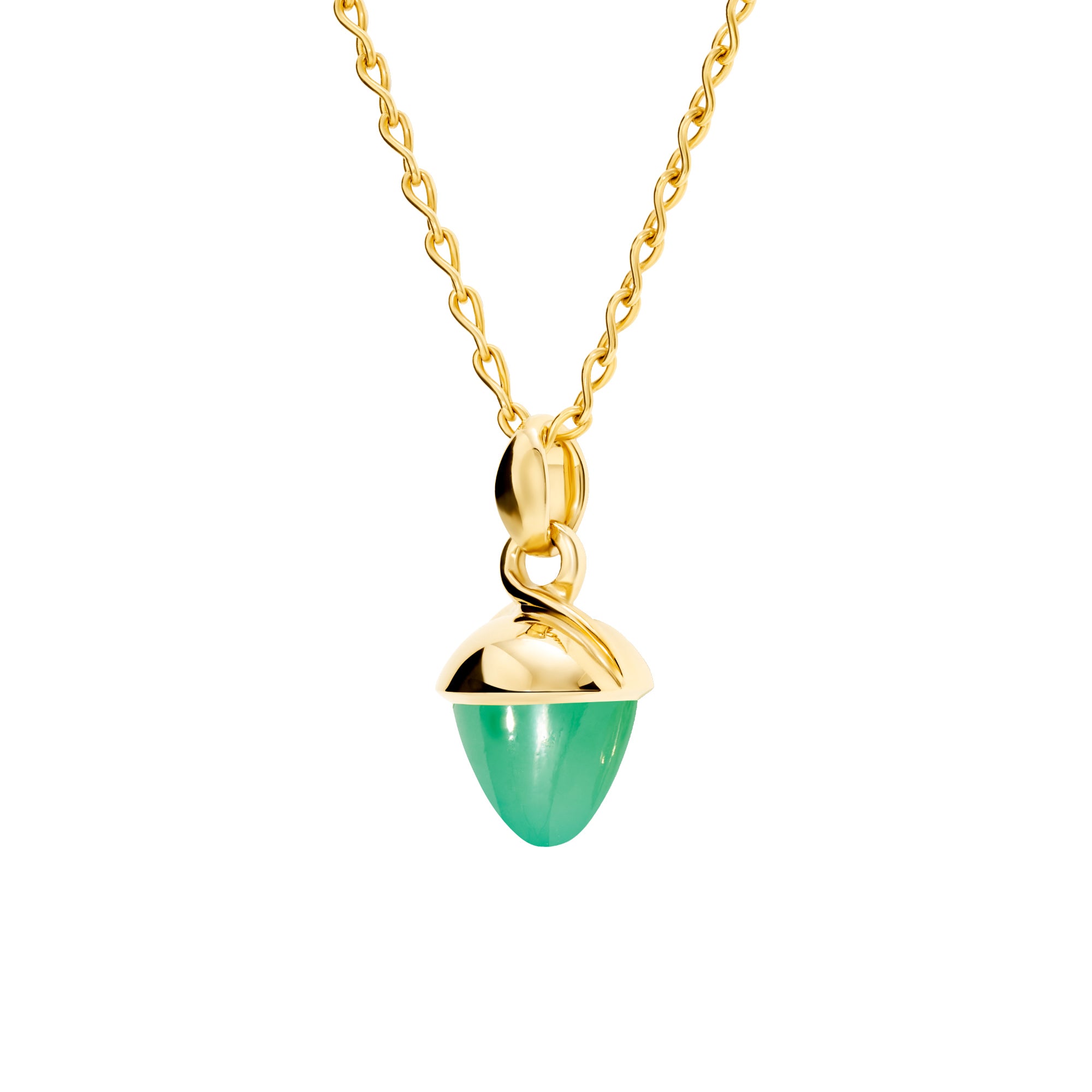 Tamara Comolli MIKADO Bouquet Anhänger mit Chrysoprase (P-MB-Chry-yg) aus Gelbgold mit Chrysopras