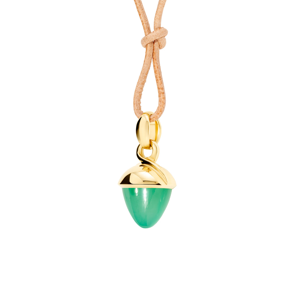 Tamara Comolli MIKADO Bouquet Anhänger mit Chrysoprase (P-MB-Chry-yg) aus Gelbgold mit Chrysopras