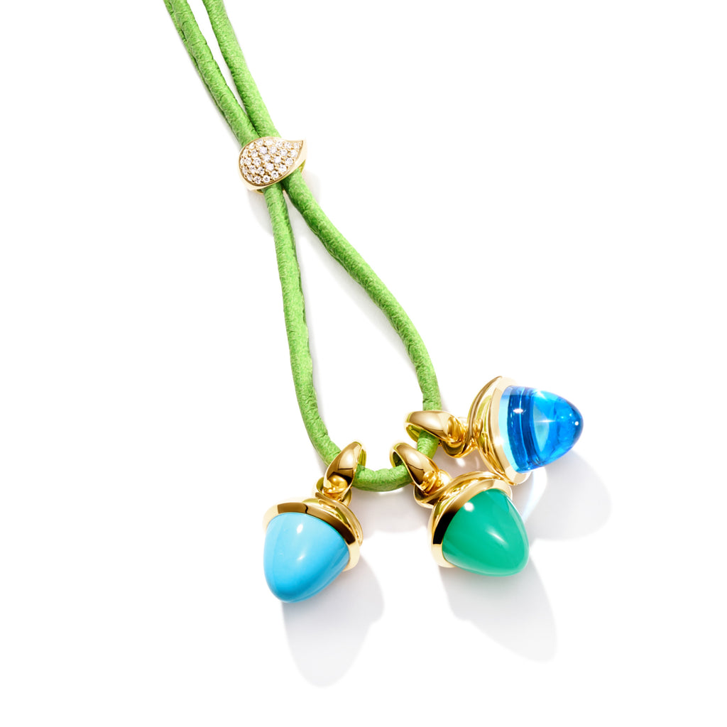 Tamara Comolli MIKADO Bouquet Anhänger mit Chrysoprase (P-MB-Chry-yg) aus Gelbgold mit Chrysopras