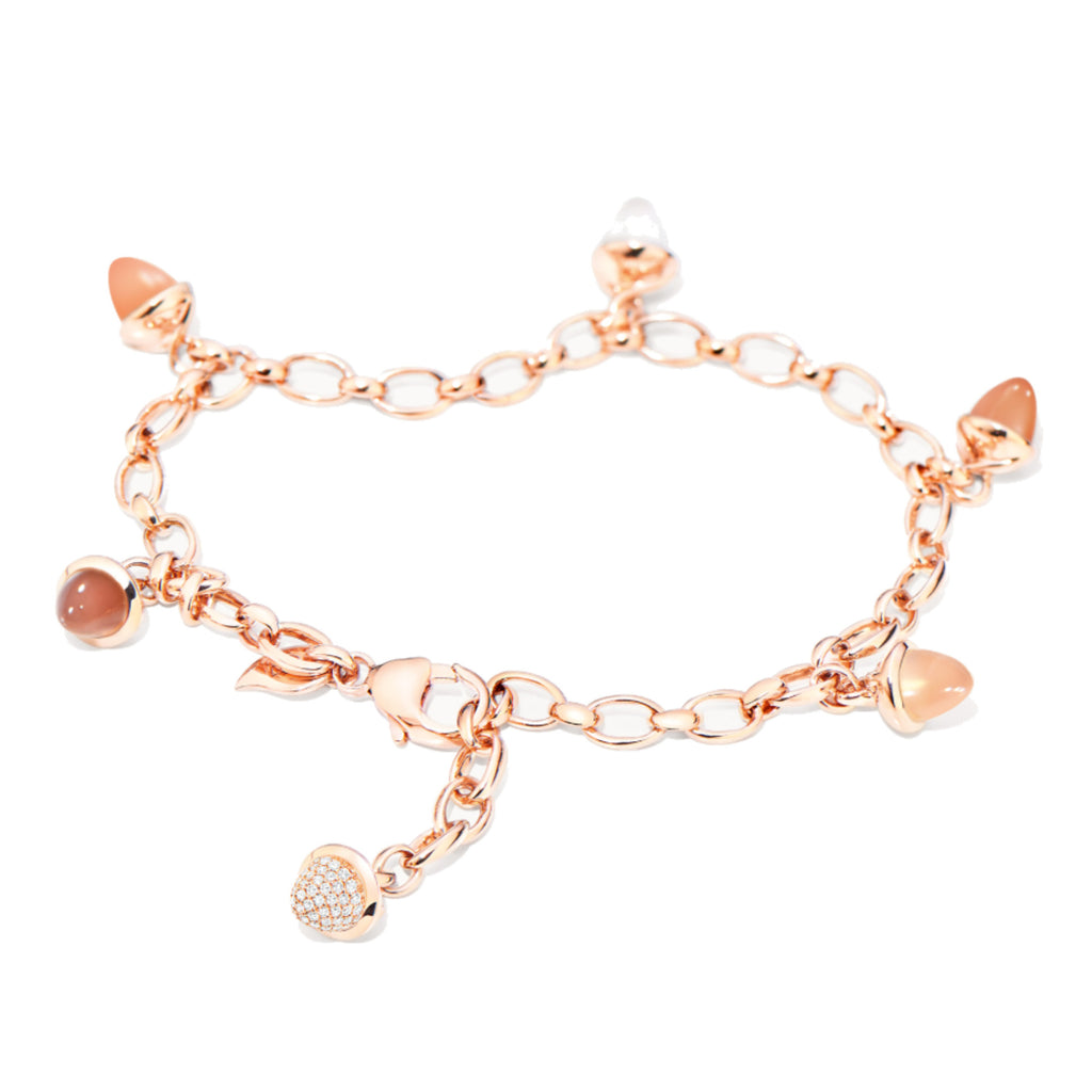 Tamara Comolli MIKADO Charm Armband 'Camel' mit Diamant-Pavé (B-MC-Ch-Camel-p-rg) aus Roségold mit Diamant und Mondstein