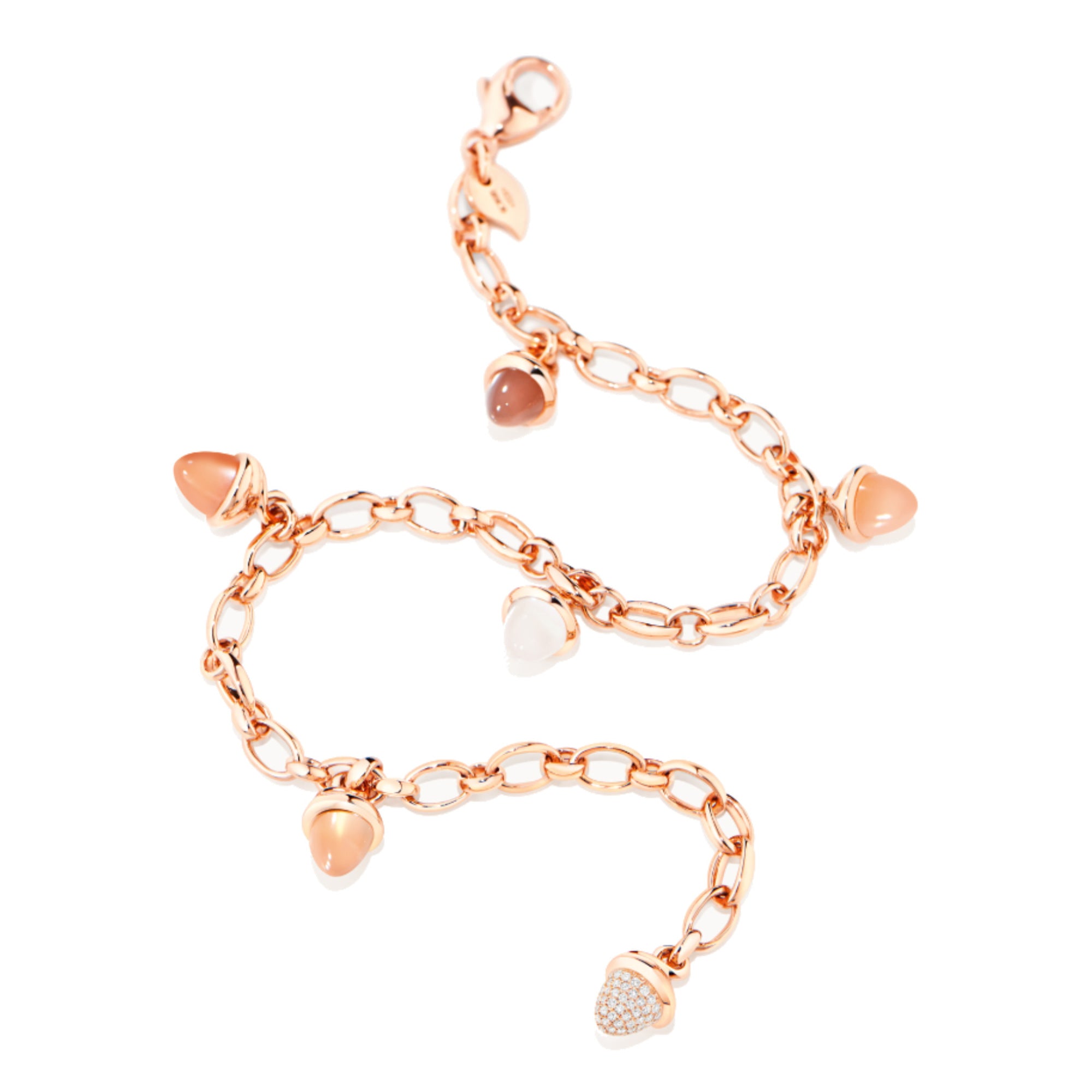 Tamara Comolli MIKADO Charm Armband 'Camel' mit Diamant-Pavé (B-MC-Ch-Camel-p-rg) aus Roségold mit Diamant und Mondstein