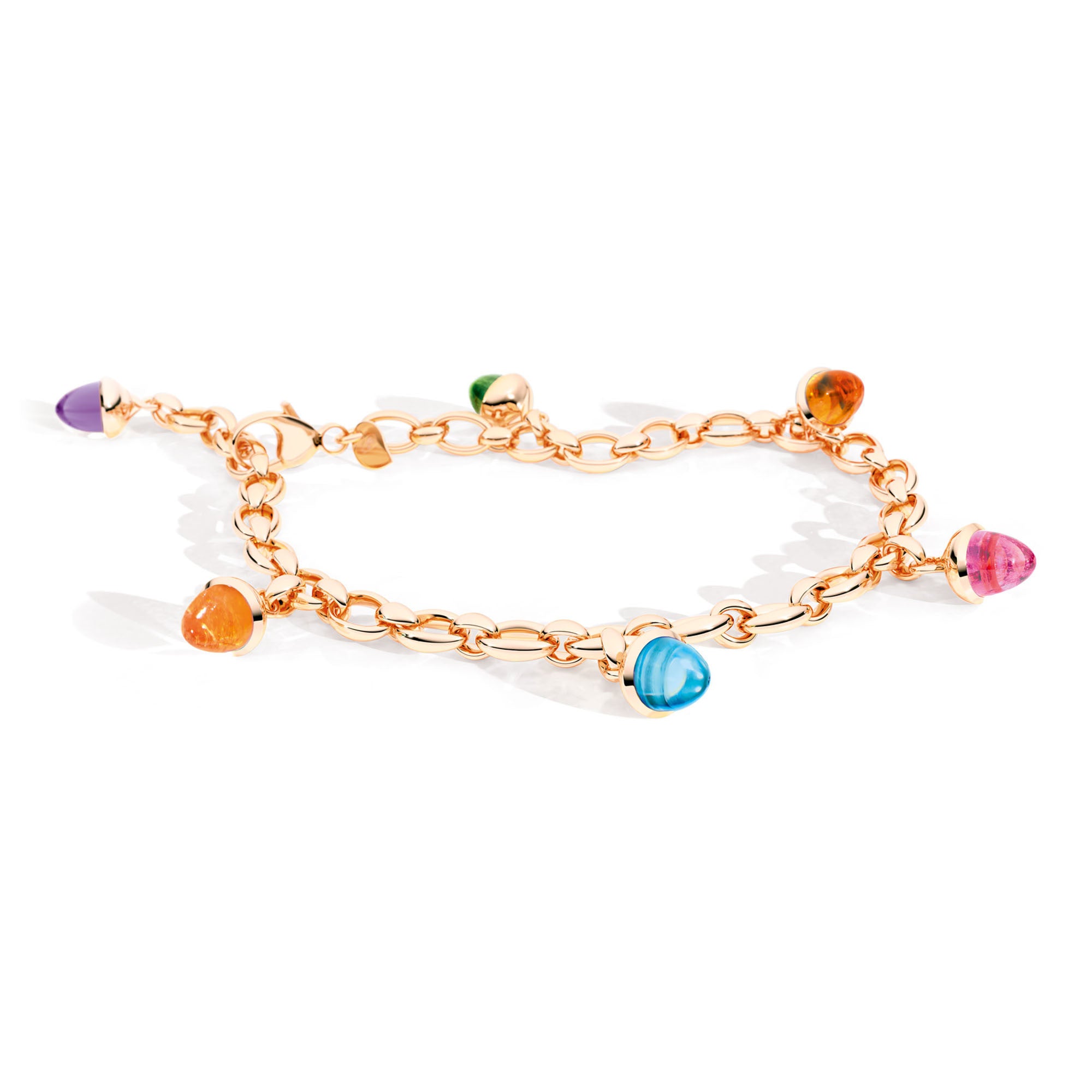 Tamara Comolli MIKADO Charm Armband 'Candy' (B-MC-Ch-Can-rg) aus Roségold mit Amethyst, Citrin, Granat, Topas und Turmalin