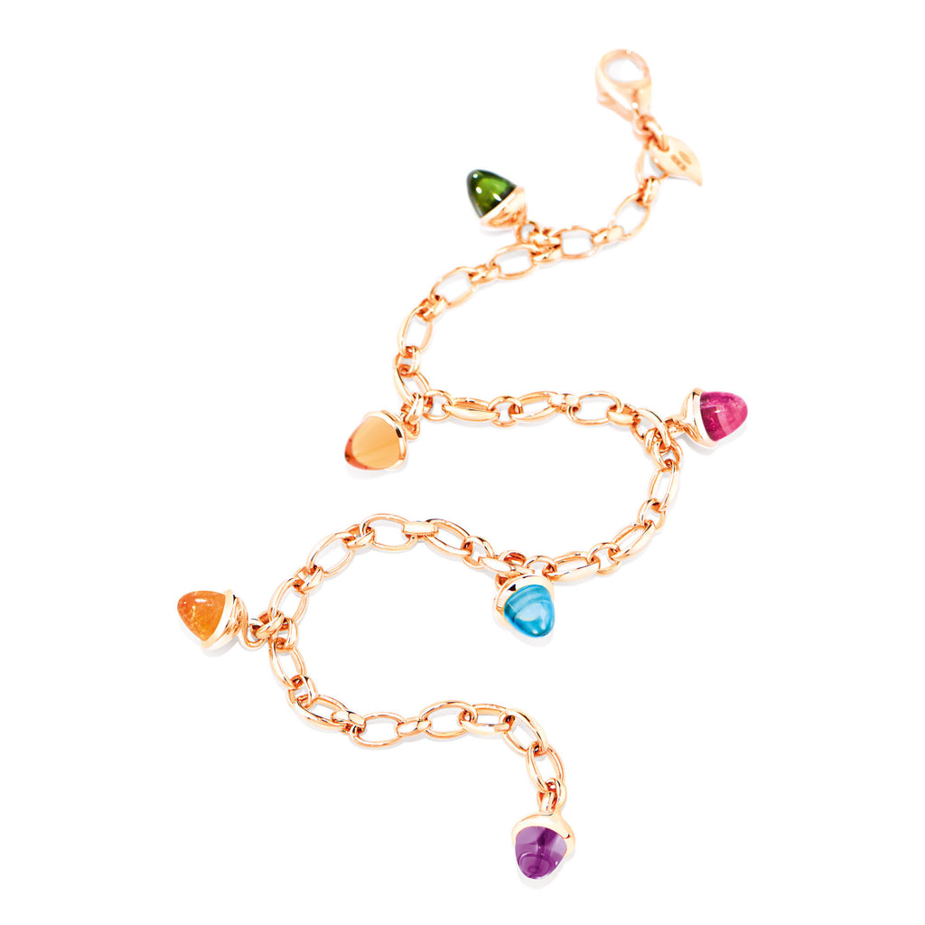 Tamara Comolli MIKADO Charm Armband 'Candy' (B-MC-Ch-Can-rg) aus Roségold mit Amethyst, Citrin, Granat, Topas und Turmalin