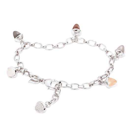 Tamara Comolli MIKADO Charm Armband 'Cashmere' mit Diamant-Pavé (B-MC-Ch-Cas-p-wg) aus Weißgold mit Diamant und Mondstein