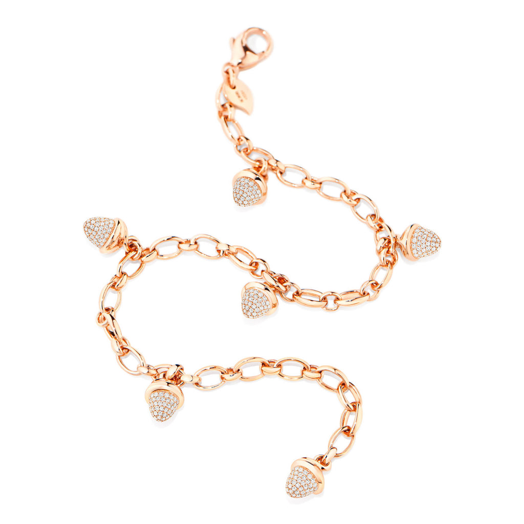 Tamara Comolli MIKADO Charm Armband mit Diamant-Pavé (B-MC-Ch-p-rg) aus Roségold mit Diamant