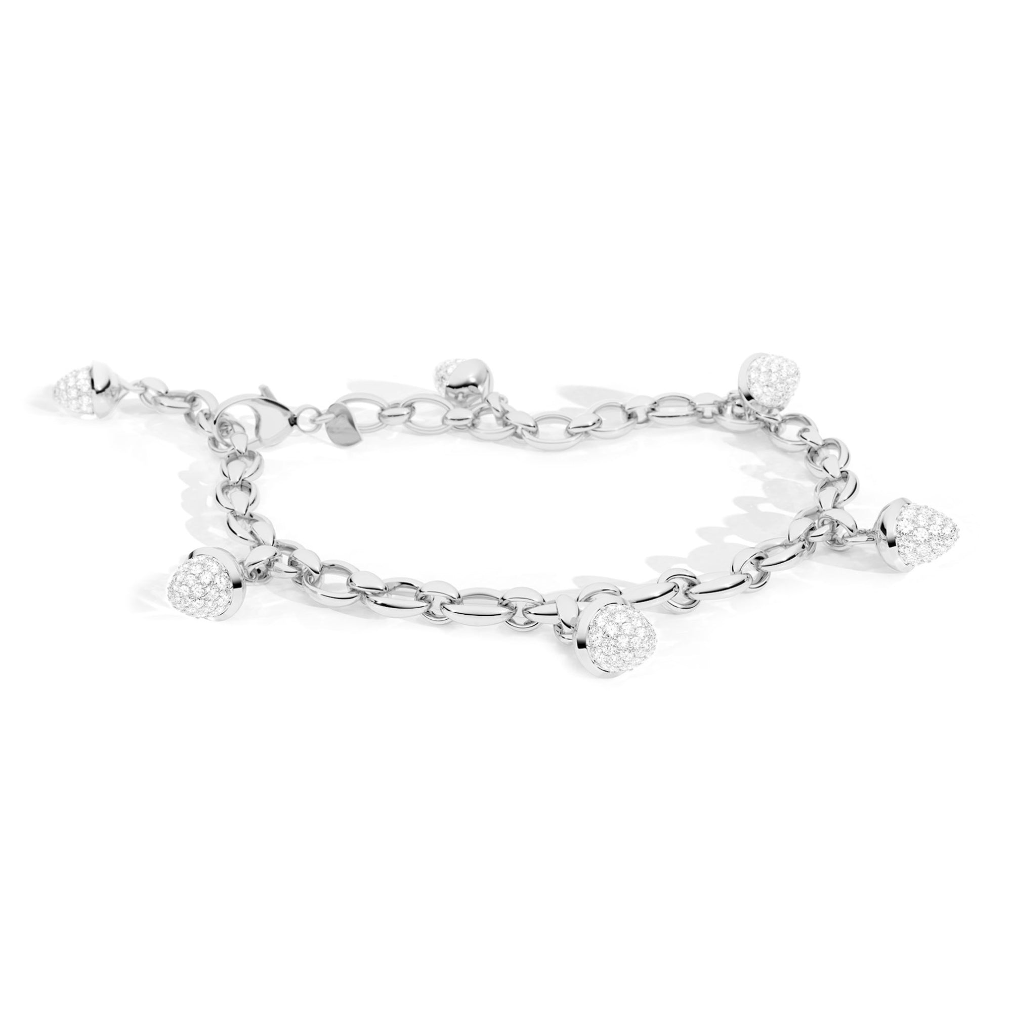 Tamara Comolli MIKADO Charm Armband mit Diamant-Pavé (B-MC-Ch-p-wg) aus Weißgold mit Diamant