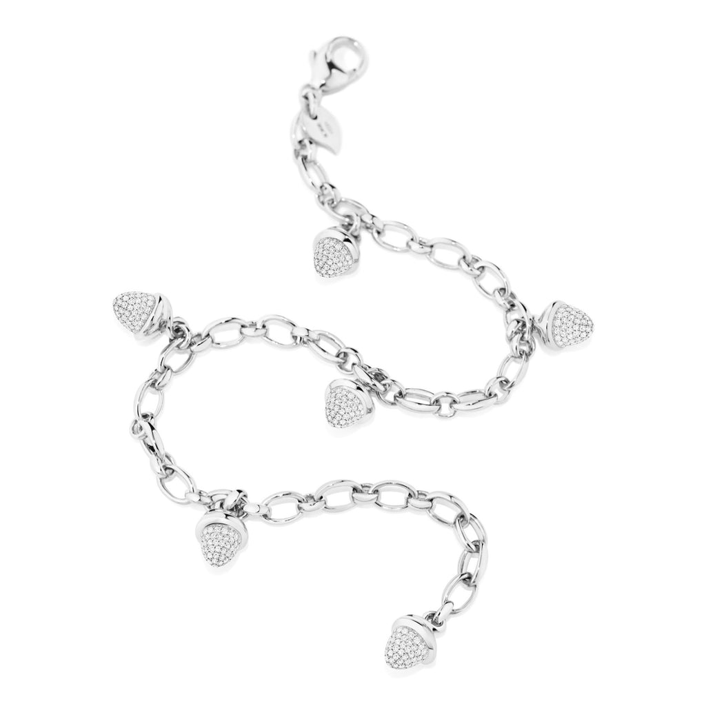Tamara Comolli MIKADO Charm Armband mit Diamant-Pavé (B-MC-Ch-p-wg) aus Weißgold mit Diamant