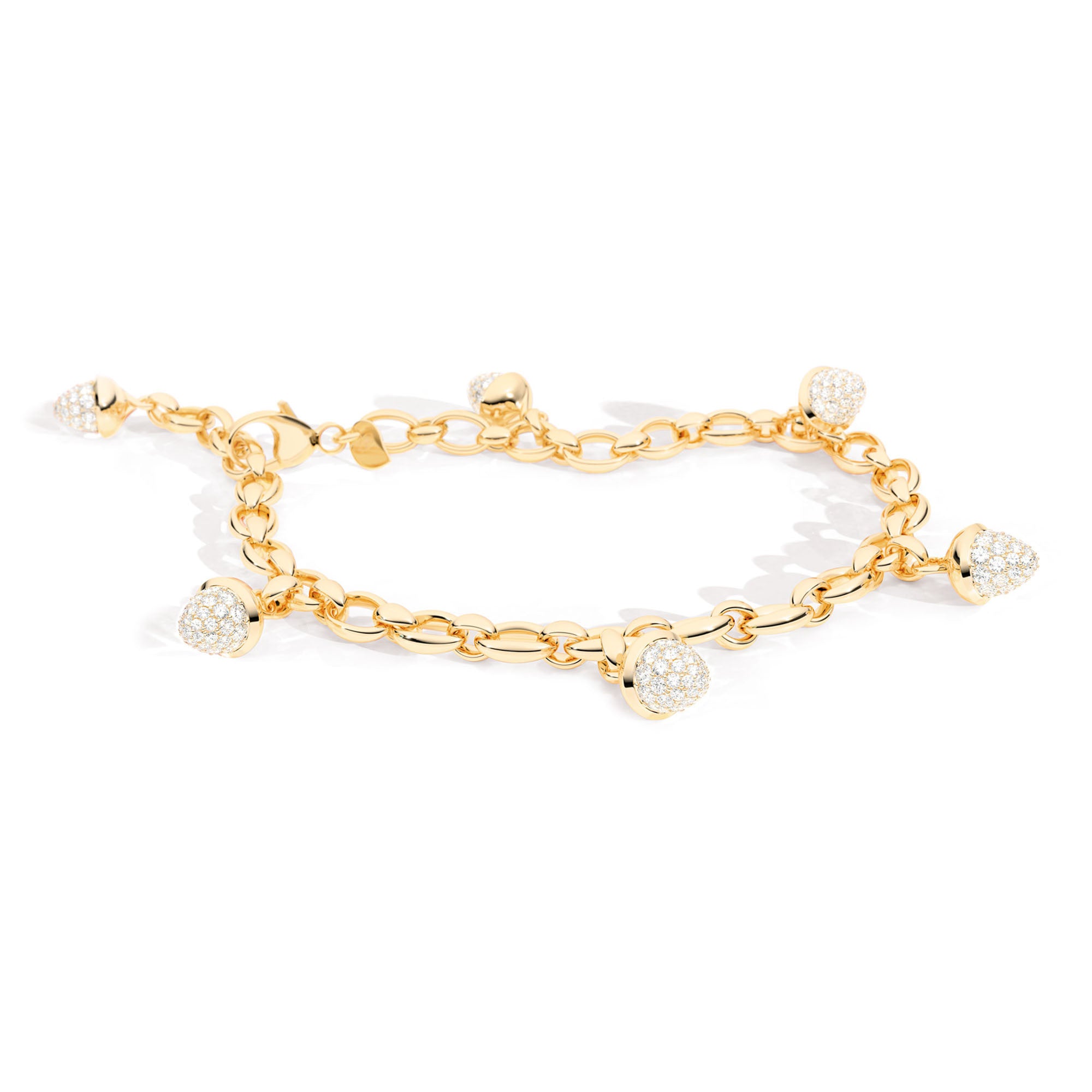 Tamara Comolli MIKADO Charm Armband mit Diamant-Pavé (B-MC-Ch-p-yg) aus Gelbgold mit Diamant