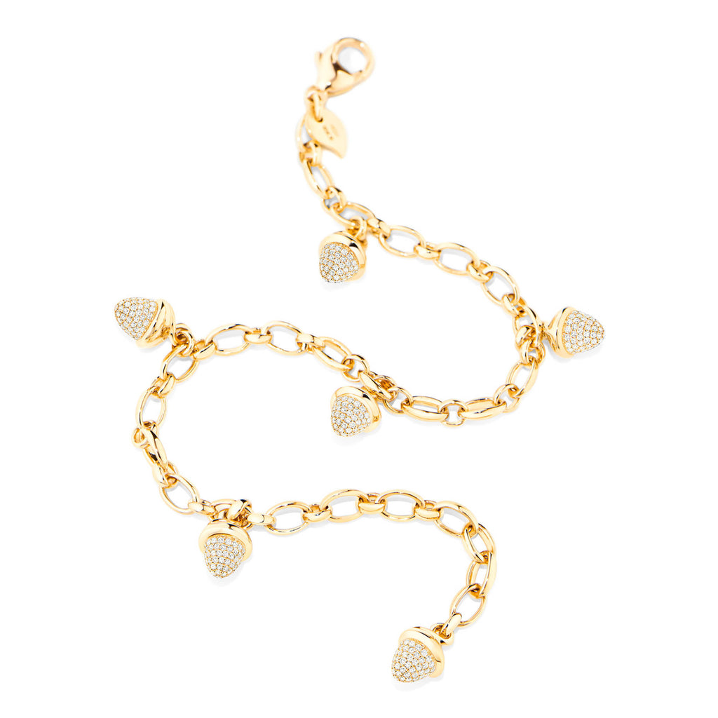 Tamara Comolli MIKADO Charm Armband mit Diamant-Pavé (B-MC-Ch-p-yg) aus Gelbgold mit Diamant